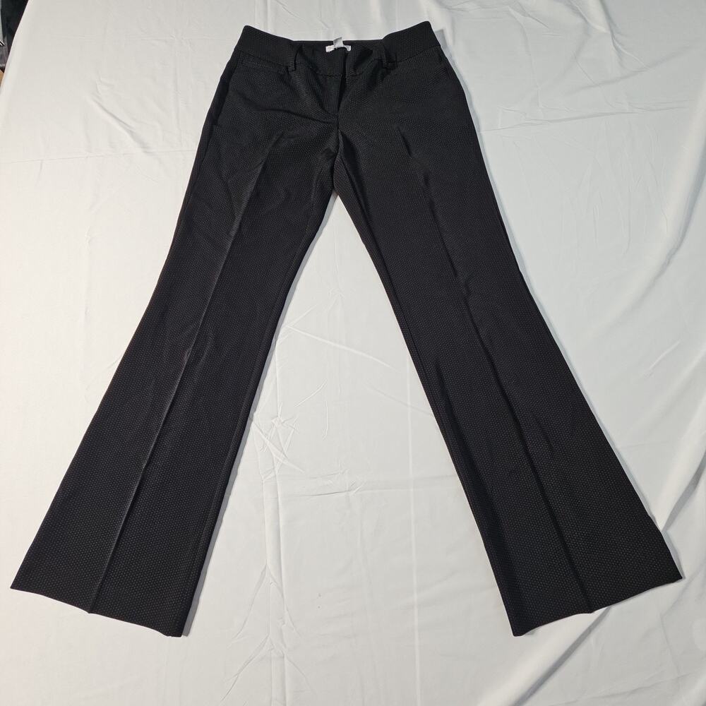 New York & Company Stretch Womens Size 4 Black Polka Dot Trouser Pants